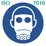 呼吸保護具/防護マスク着用（ISO 7010）