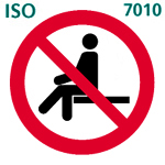 ここに座るな（ISO 7010）