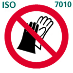 手袋着用禁止 ISO7010