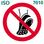 鋲つきの履物の禁止（ISO 7010）