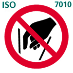 手を入れるな（ISO 7010）