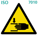 手のつぶされ（ISO 7010)