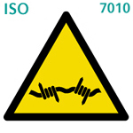 有刺鉄線（ISO 7010)